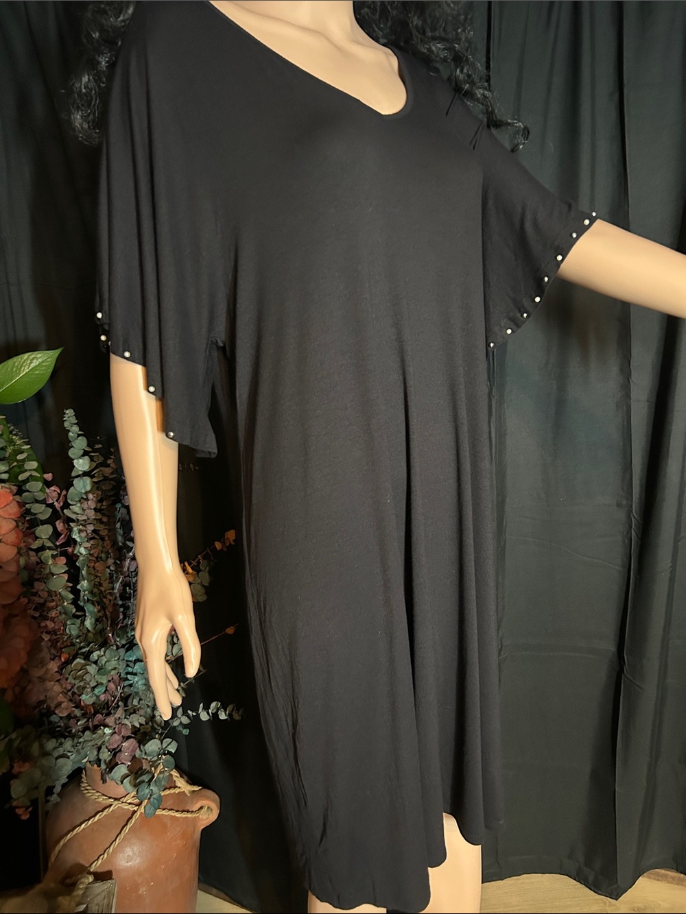 NWT APT 9  BLACK BAT SLEEVE DRESS XL